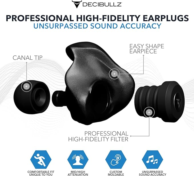 Decibullz Professional Moldable Earplugs, Noise Cancelling Earplugs, Concert - Image 4