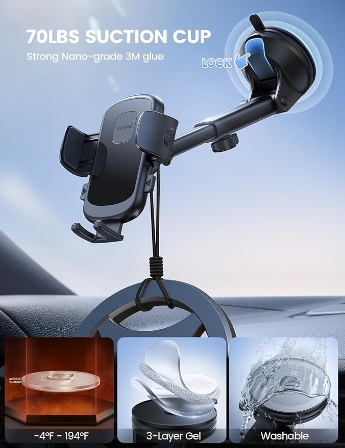 Lamicall Car Phone Holder Mount 360° Rotation Phone Holders - Image 3