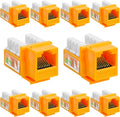 Cmple - 10 Pack Cat5e Keystone Jack Insert Punch Down RJ45 Connectors RJ45 by Cmple