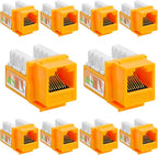 Cmple - 10 Pack Cat5e Keystone Jack Insert Punch Down RJ45 Connectors RJ45 by Cmple