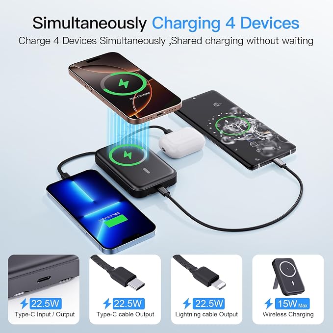 2025 Latest Portable Charger, 16800mAh Magnetic Wireless Power Bank - Image 4