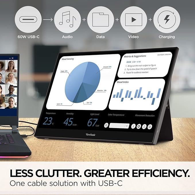 ViewSonic TD1655 15.6 Inch 1080p Portable Monitor - Image 4
