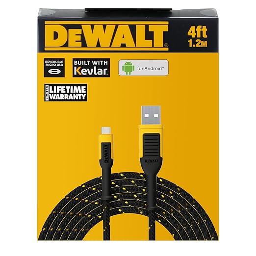 DEWALT Micro-USB to USB CableReinforced Braided Micro-USB Cable, USB to by DEWALT