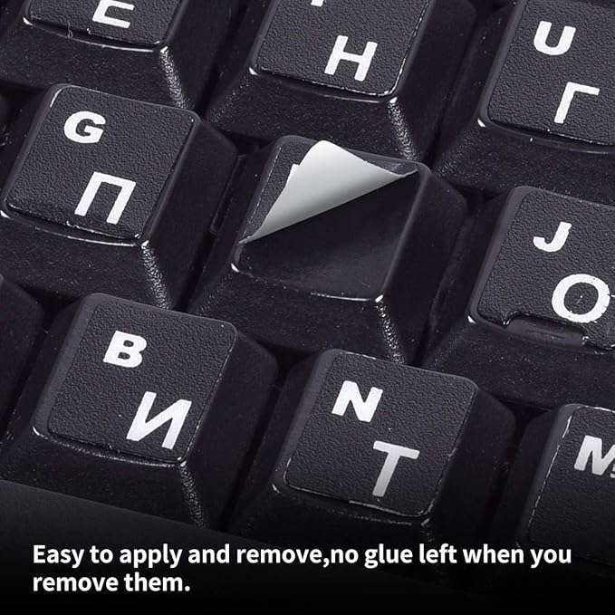 2PCS Russian Keyboard Stickers, Russian-Englsih Keyboard Letters Replacement - Image 4