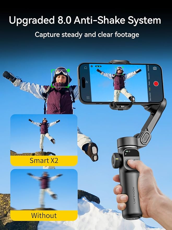 Gimbal Stabilizer for iPhone, 3-Axis iPhone Gimbal Built in 7.8' Extension Rod - Image 2