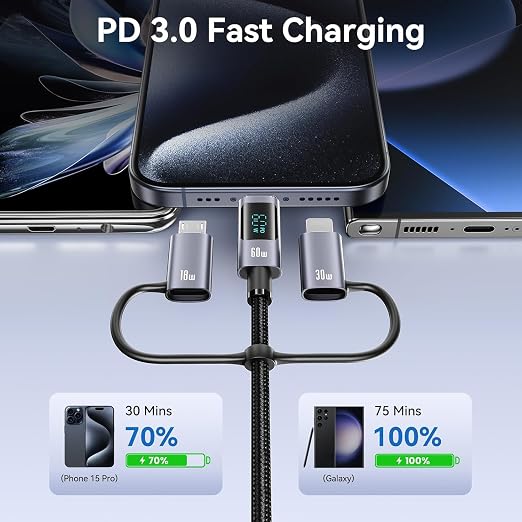 Multi Charger Cord 6 in 1 USB Cable Fast Charging Cable - Image 3