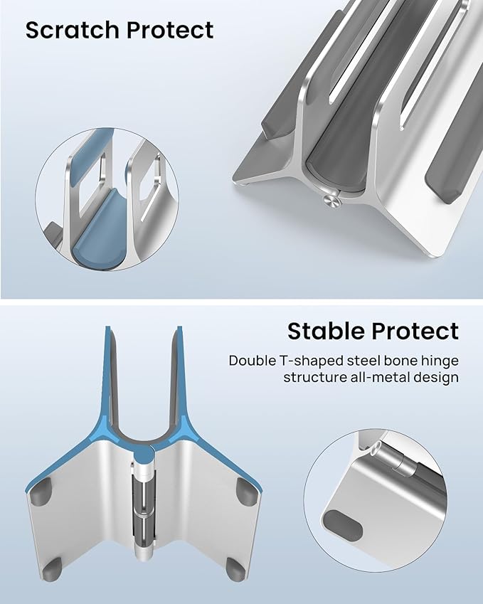 SODI Vertical Laptop Stand for Desk, Gravity Auto Lock Vertical MacBook Stand - Image 6