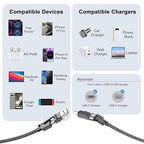 2Pack 4 in 1 USB C Cable for Lightning Cable, 3FT Flat Braided USB C to USB C - Image 5
