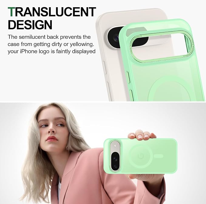 Magnetic for Google Pixel 9/Pixel 9 Pro Case, Shockproof Slim Translucent Matte - Image 4