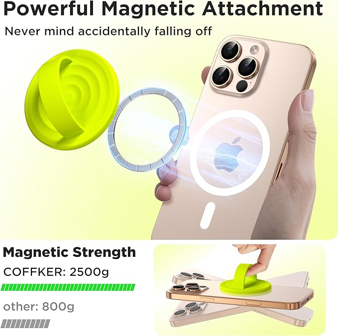 Magnetic Phone Ring Grip Holder, Silicone Finger Loop Grip, Compatible - Image 3