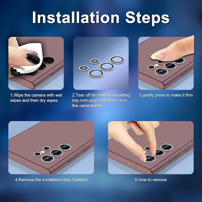 for Samsung Galaxy S22 Ultra Camera Lens Protector, Individual Metal Ring - Image 6