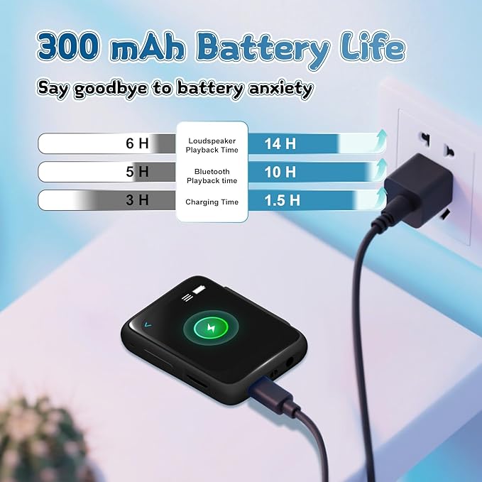 Kids MP3 Player with Bluetooth & Speaker, Simple Portable Music Player - Image 8