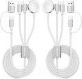 2Pack White-Travel Essentials 3 in 2 USB C Cable by ChargeBeyondPowerWithin