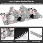 Pink Roses Desk Mat, Large Spring Blooming Flowers and Leaves Gaming Keyboard - Image 3