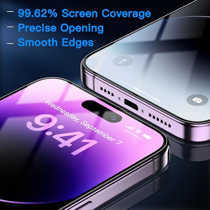 Uyiton Anti-Blue Light for iPhone 14 Pro Screen Protector - Image 6