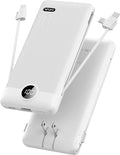 VRURC Portable Charger, Power Bank Built-in Cables and AC Wall Plug, USB C by Home