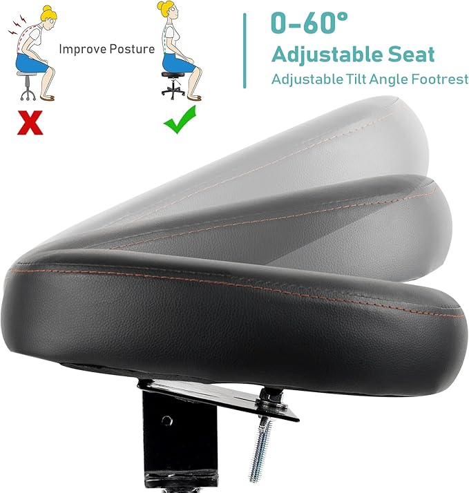 Footrest Stool Under Desk Adjustable Height and Tilt Angle Footrest Ottoman - Image 3