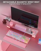 AULA F2088 Typewriter Style Mechanical Gaming Keyboard, Rainbow LED Backlit - Image 2