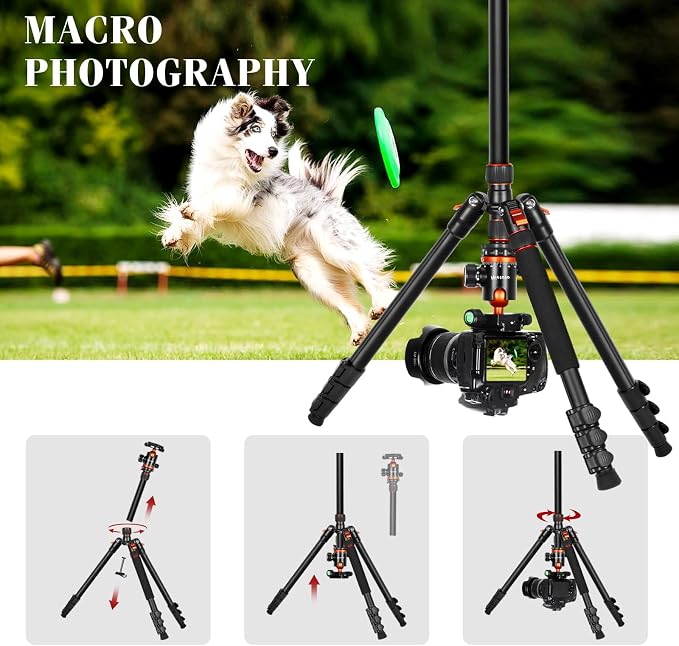 68" Tripod for Camera & Shooting Tripods, 2 in1 Camera Tripods & Monopods - Image 7