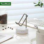 Marble Phone Stand with Metal Holder, Charging Available While Using, Swipe Up - Image 5