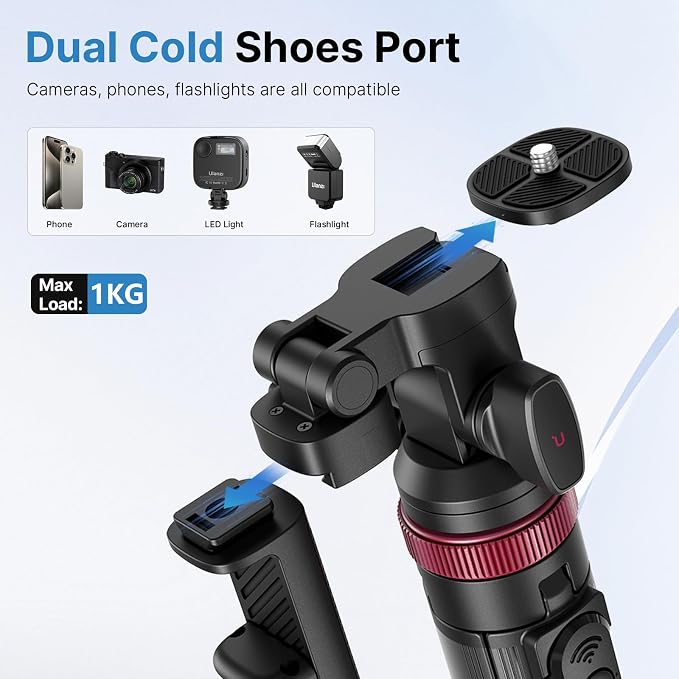 ULANZI MT-78 Extendable Phone Tripod, Metal 72.83" Selfie Stick Camera Tripod - Image 2