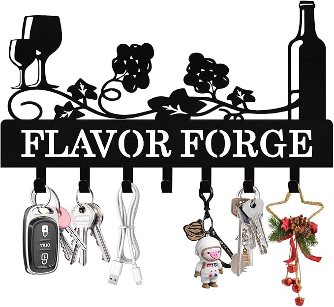 Personalized Wine Key Holder Wall Mount, Custom Metal Key Rack Key Holder by Syneiro