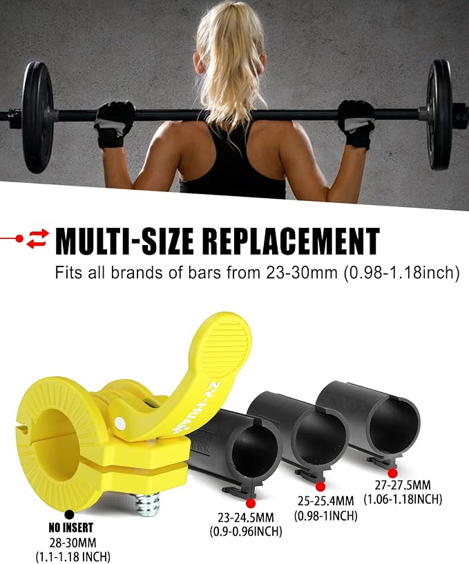 Pro Barbell Clips 1 inch Barbell Clamps 0.9-1.18inch Quick Release Weight Clips - Image 2