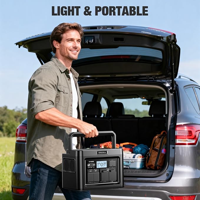 GRECELL Portable Power Station 1200W 672Wh H1200 LiFePO4 Battery Solar Generator - Image 9