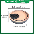 2 Pcs Desk Grommet 2-3/8" / 60 mm, Desk Cord Hole Cover, Cable Grommet Metal - Image 8