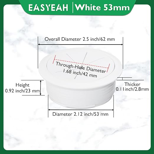 5 Pcs Desk Grommet 2-1/16" / 53 mm, Desk Hole Cover - Image 9