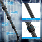 SIRUI 50.2" Carbon Fiber Travel Tripod, Compact Professional Camera Trippod - Image 6