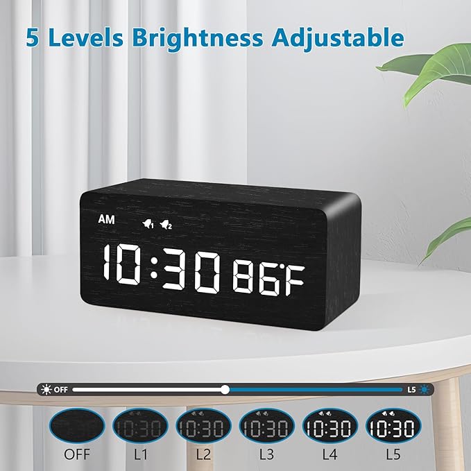 MOSITO Digital Wooden Alarm Clock - Image 2