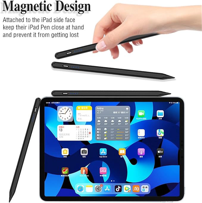 Active Stylus Pens for Touch Screens Rechargeable Tablet Pen POM Tip Magnetic - Image 5