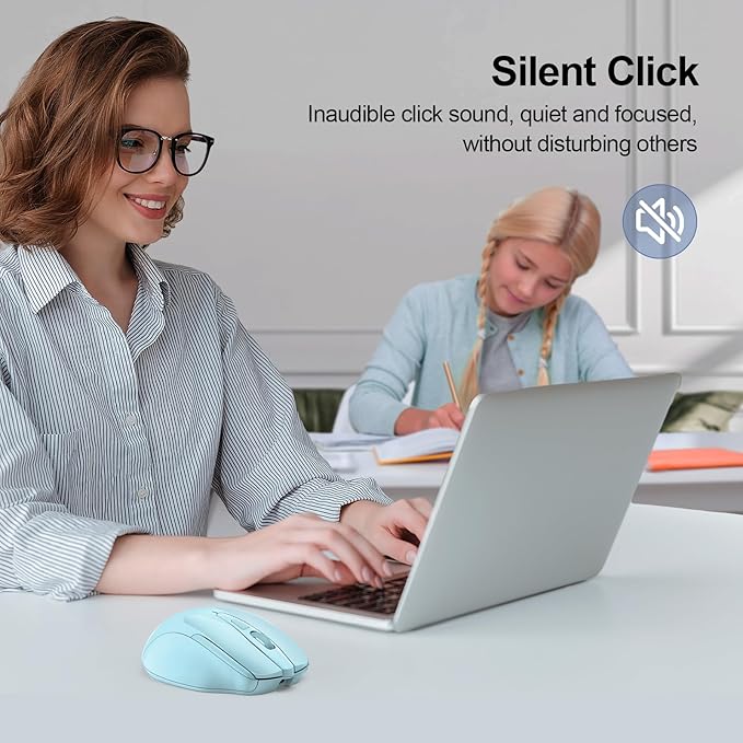 TECKNET Wireless Mouse Rechargeable 4800 DPI Silent USB A & Bluetooth Mouse 6 - Image 6