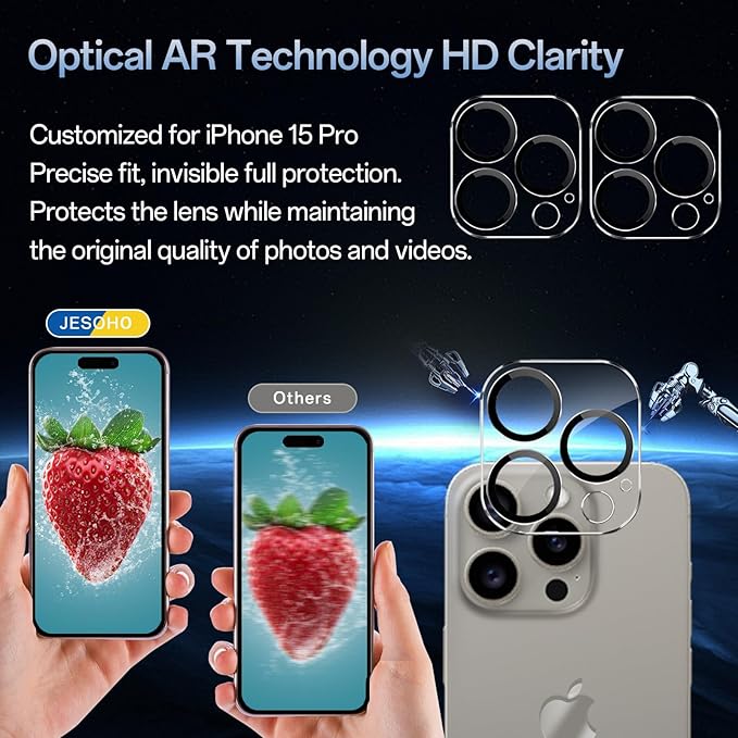 Screen Protector for iPhone 15 Pro, HD Clear, 9H Hardness, No Bubbles, Case - Image 7