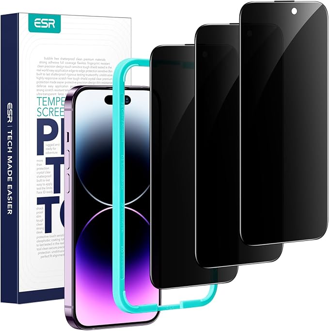 ESR 3 Pack for iPhone 14 Pro Max Privacy Screen Protector, Anti-spy by ESR