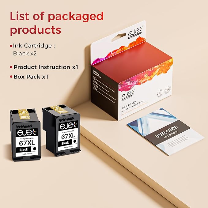 67XL Ink Cartridge Compatible for HP Ink 67 for HP 67XL Black Ink Cartridge - Image 4