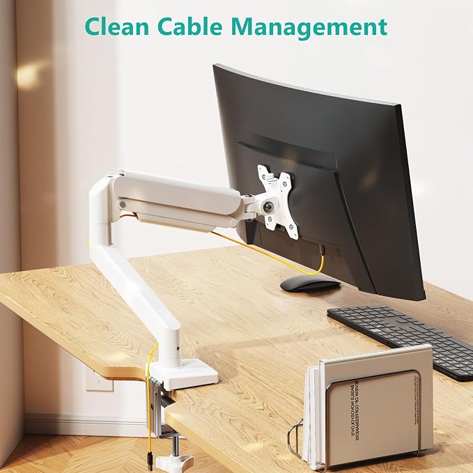 WALI Single Monitor Arm Mount Stand, Adjustable Gas Spring Arm Monitor Mount - Image 8