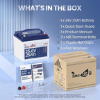 24V 25Ah LiFePO4 Battery, 2 Pack 2C High Discharge Rate Built-in 50A BMS 640Wh - Image 6