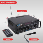 Pyle 200W Wireless Bluetooth Stereo Power Amplifier - Image 6
