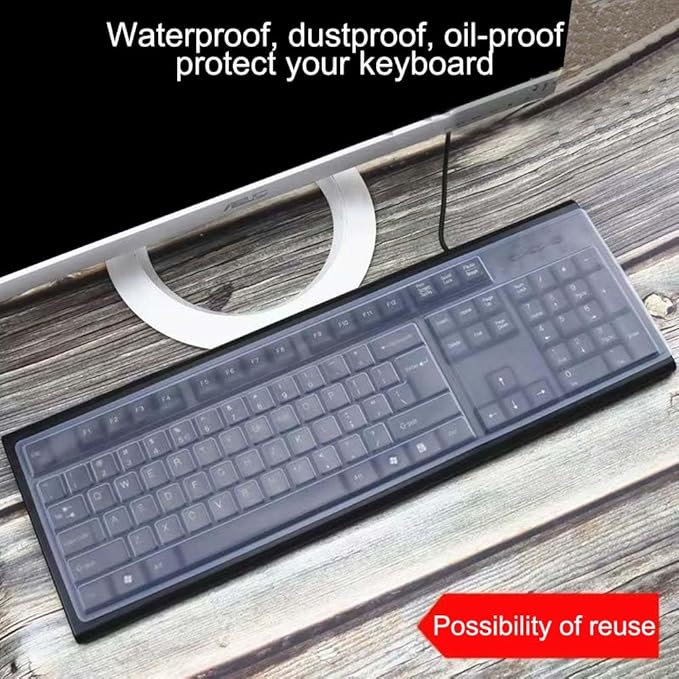 Ultra Thin Desktop PC Silicone Clear Keyboard Cover Skin Protector - Image 2