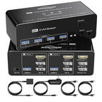 DEMEXBOOK HDMI DisplayPort KVM Switch 3 Monitors 2 Computers 8K@60Hz, Triple by DemexBook