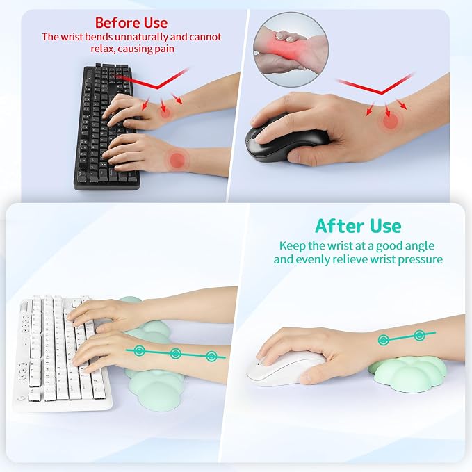 Cloud Wrist Rest Keyboard, Cloud Keyboard Wrist Pad Set - Image 3