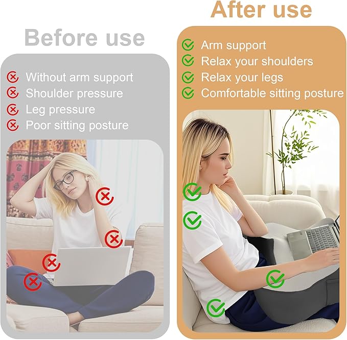 XWZO Lap Desk for Laptop with Cushion, Arm Rest Gaming and Reading - Image 4