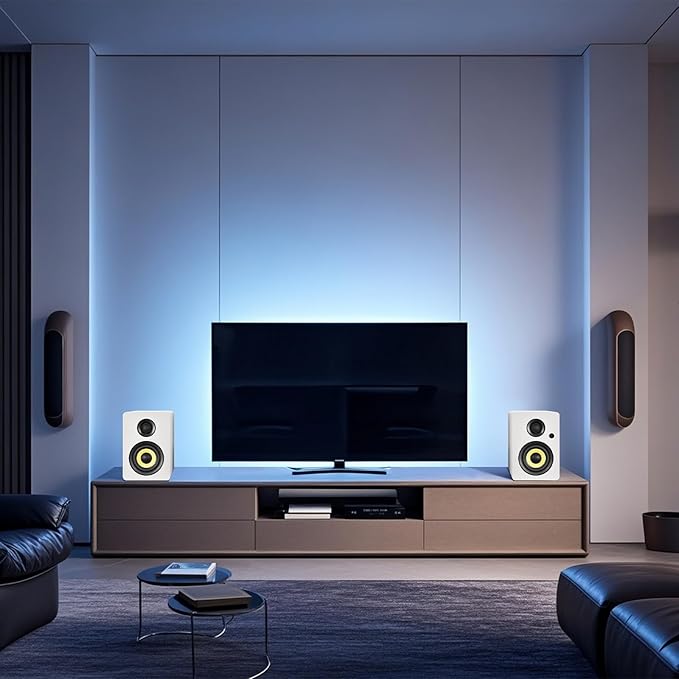 Sanyun SW206 80W Active Dual-Mode Bookshelf Speakers, 4” Studio Monitor & HiFi - Image 9