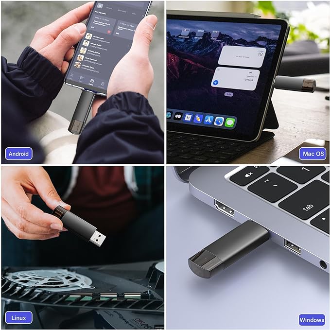 JOIOT 512GB USB C Flash Drive Dual USB 3.0 Flash Drive Type C + USB A Portable - Image 6