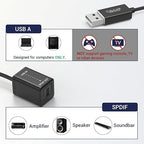 Cubilux USB A to TOSLINK Optical Audio Adapter, Unidirectional USB Type A to - Image 5