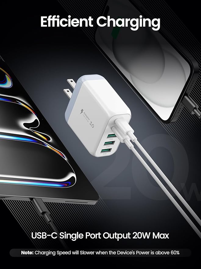 USB C Charger Block, Type C Charger Fast Charging, Total 50W 5-Port USB Wall - Image 4