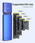 ORICO M.2 NVMe SATA SSD Enclosure Adapter Tool-Free, USB C 3.2 Gen 2 10Gbps NVMe - Image 4