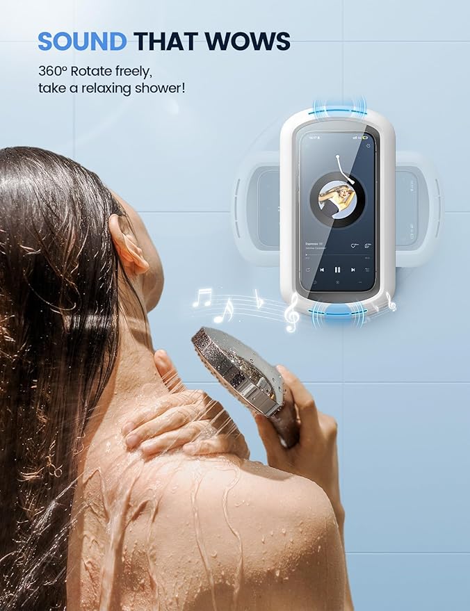 Lamicall [Enhanced Sound Quality Shower Phone Holder Waterproof, Speaker Hole & - Image 2